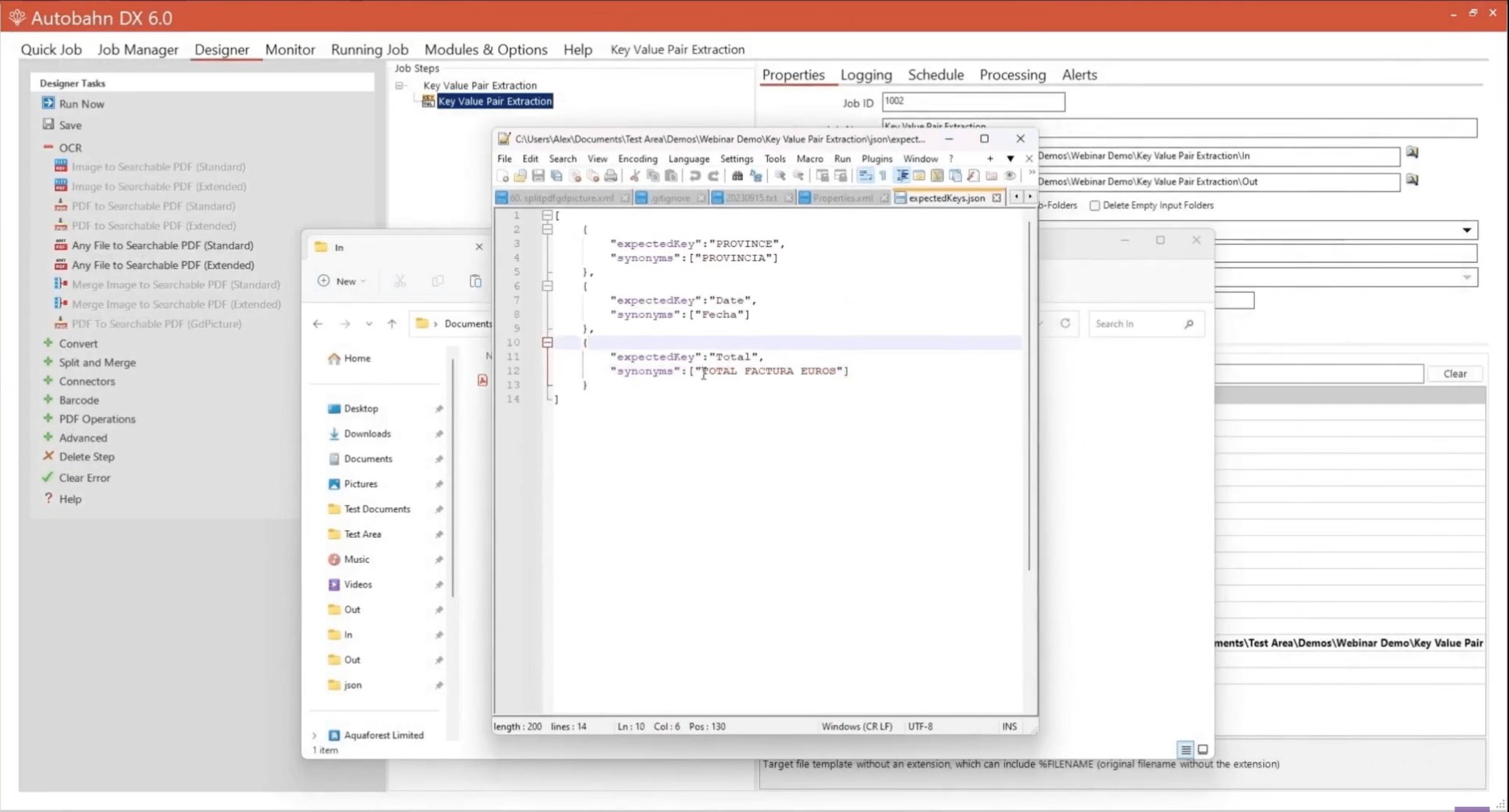 How to build a KVP data extraction workflow using Autobahn DX