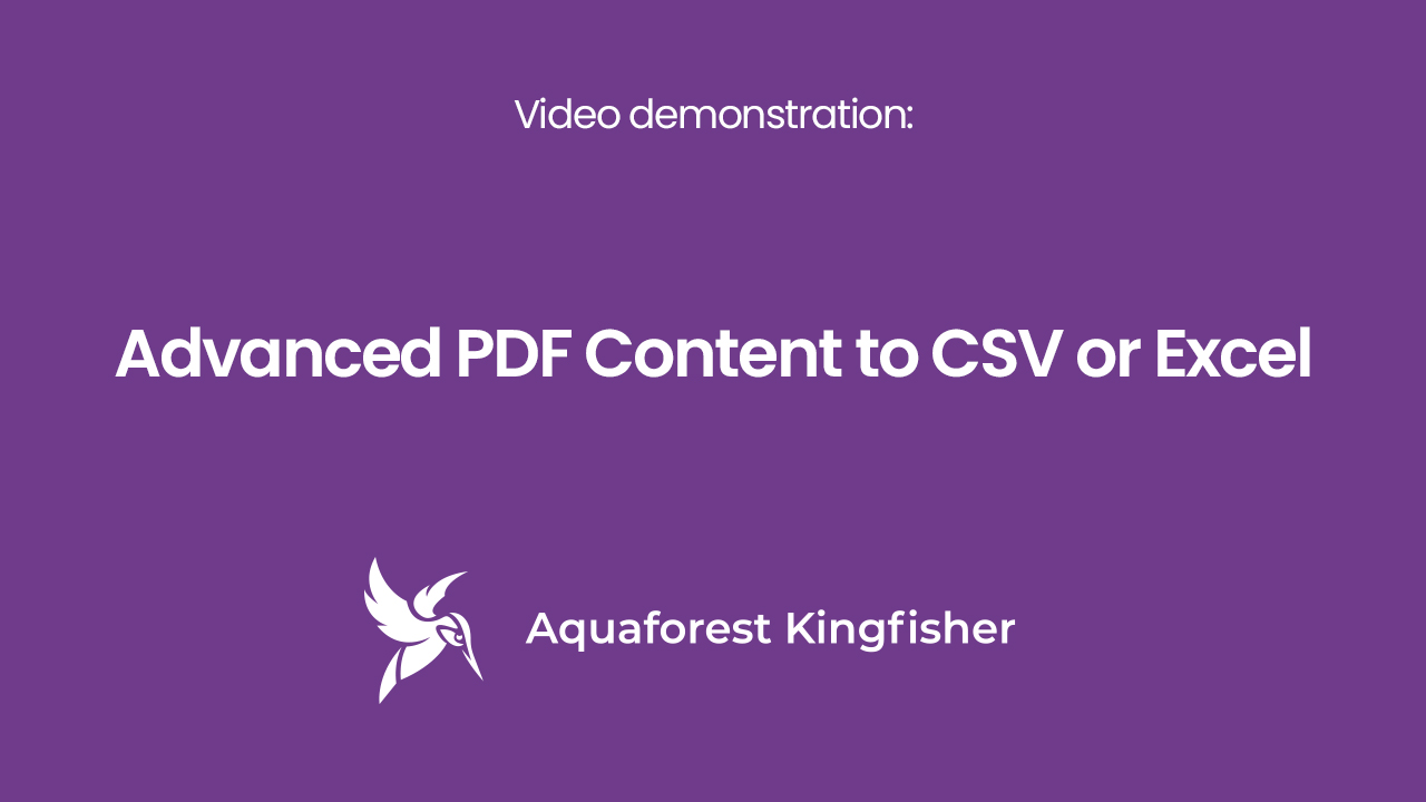 Advanced PDF Content to CSV or Excel