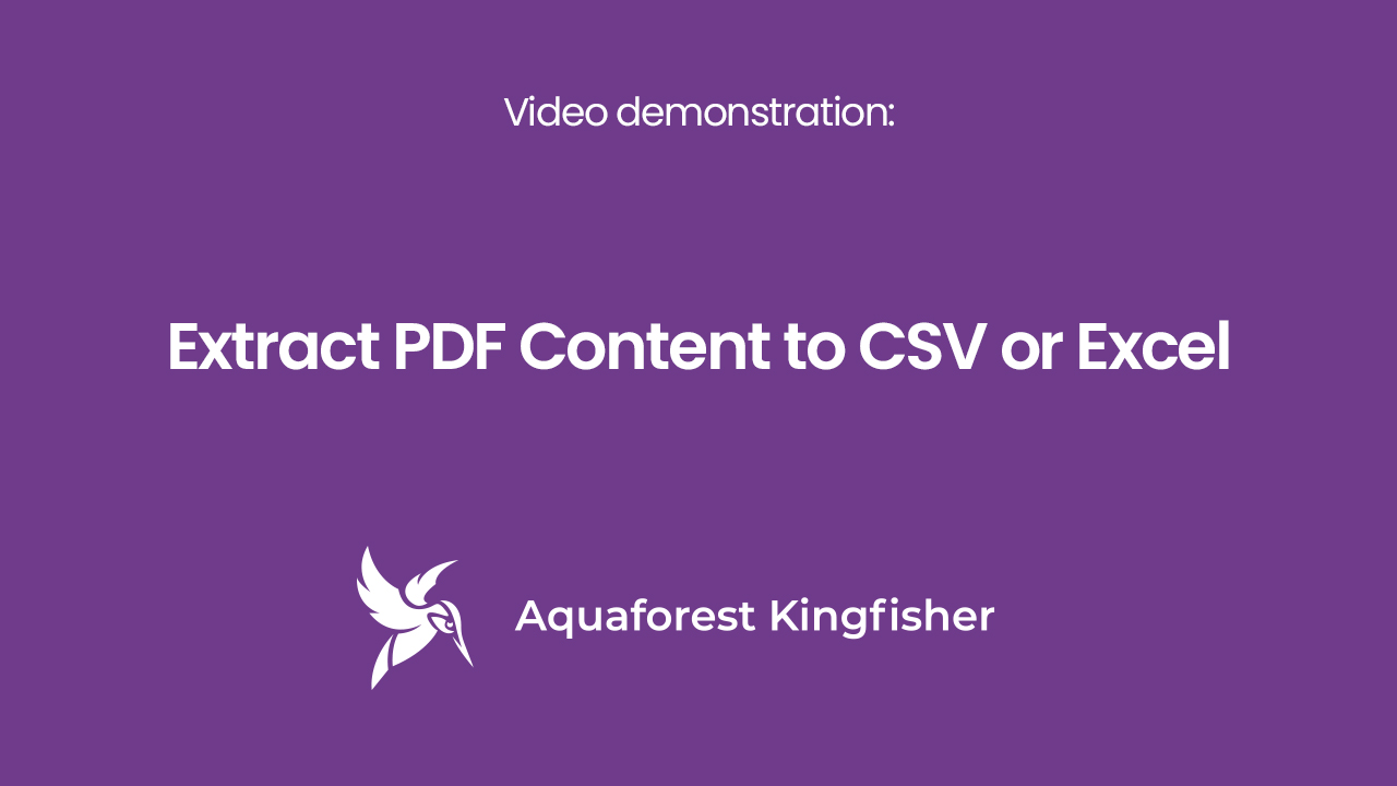 Extract PDF Content to CSV or Excel