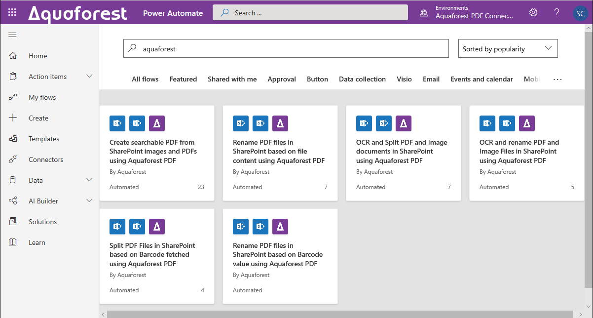 Split PDFs by Bookmark using Power Automate - Aquaforest